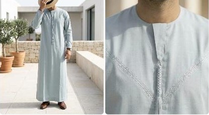 Poshak — flat photo to on-model editorial, garment detail